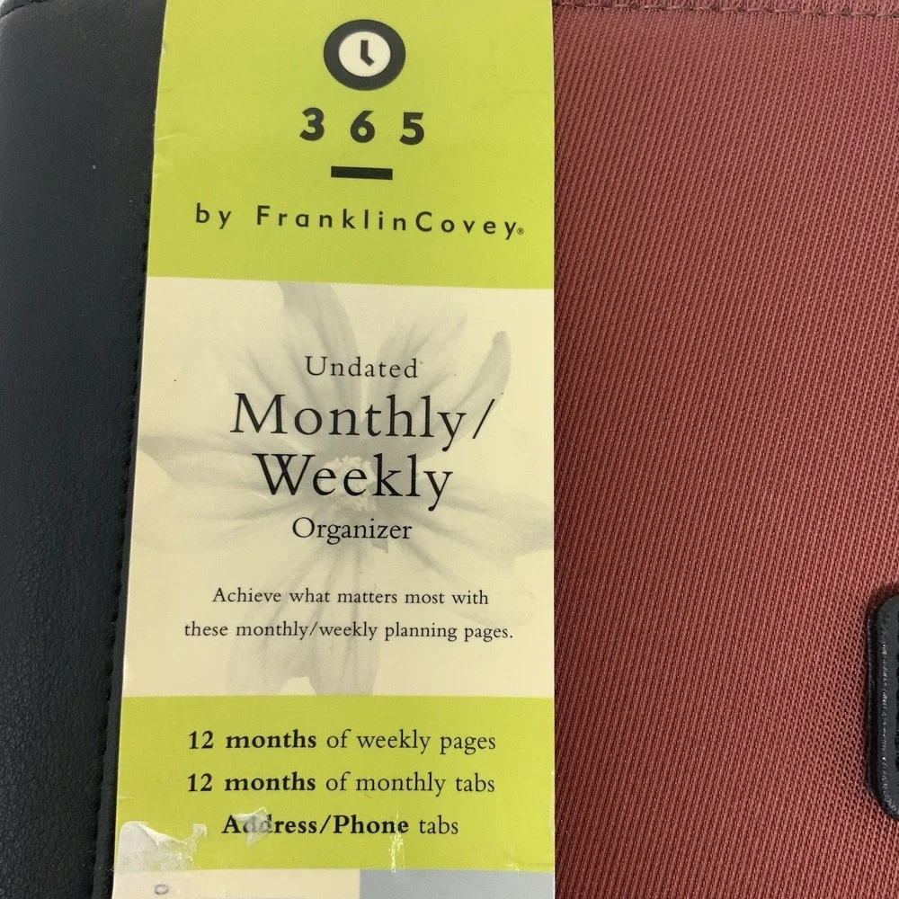 Franklin Covey 365 6-Ring Monthly Weekly‎ Organizer Planner Rust Black Canvass